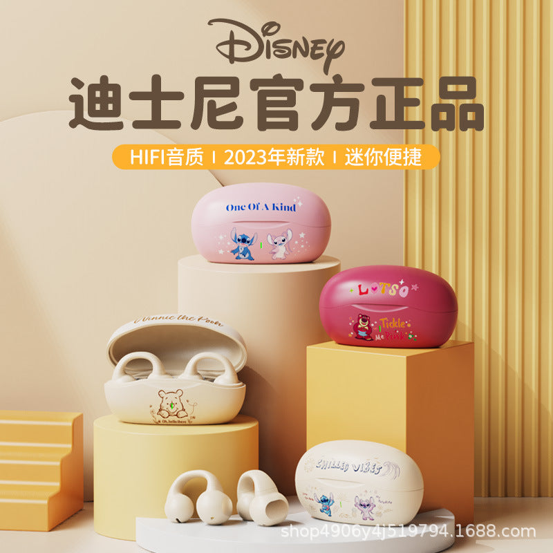 Disney J01 Genuine Bluetooth Earphones, Clip-On Style, High Appearance Value, Non-In-Ear, Sports Music Earphones with Ultra-Long Battery Life