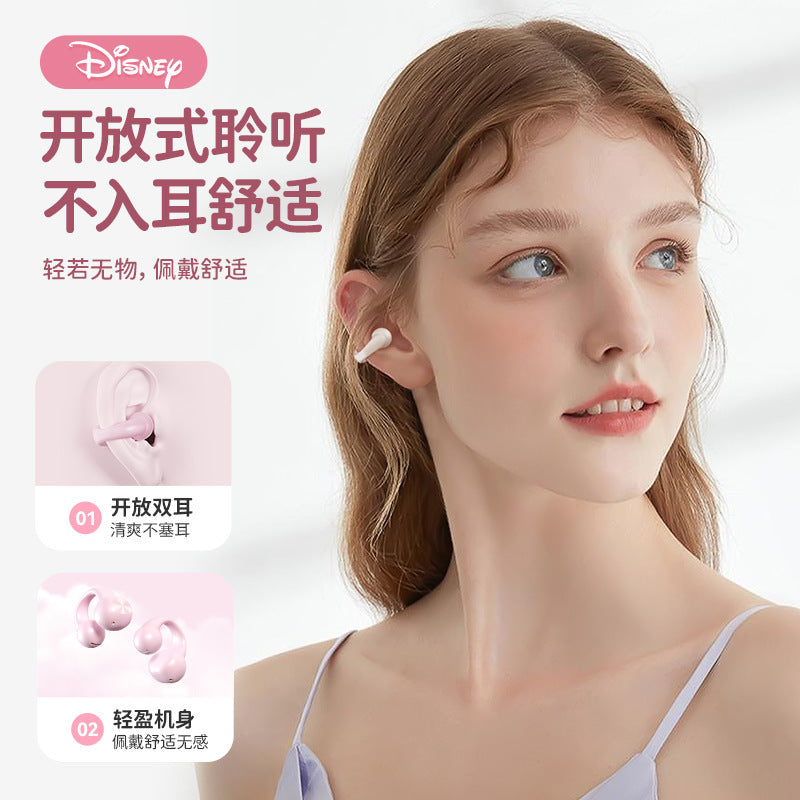 Disney J01 Genuine Bluetooth Earphones, Clip-On Style, High Appearance Value, Non-In-Ear, Sports Music Earphones with Ultra-Long Battery Life